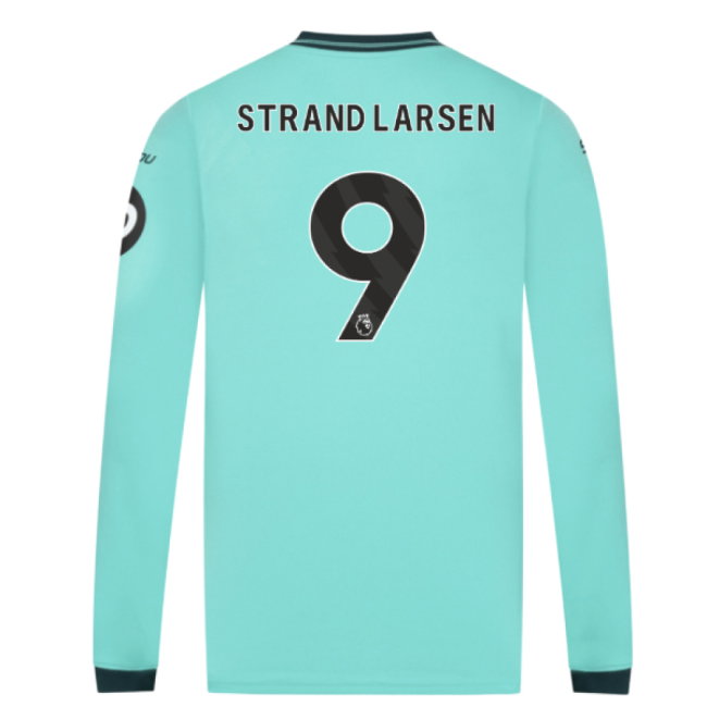 2025-2026 Wolves Long Sleeve Away Shirt (Strand Larsen 9)-SoccerKits Hub | Buy Soccer Jerseys Online