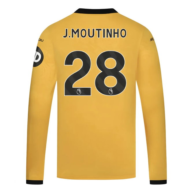 2025-2026 Wolves Long Sleeve Home Shirt (J.Moutinho 28)-SoccerKits Hub | Buy Soccer Jerseys Online