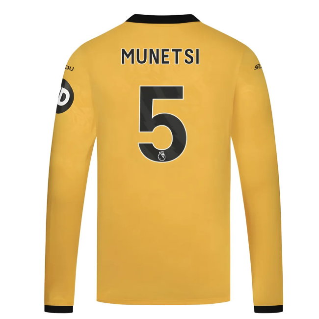 2025-2026 Wolves Long Sleeve Home Shirt (Munetsi 5)-SoccerKits Hub | Buy Soccer Jerseys Online