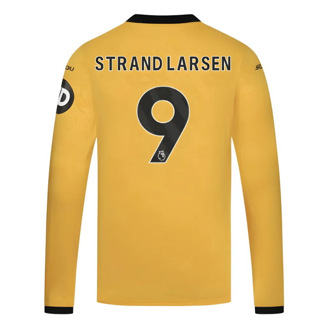 2025-2026 Wolves Long Sleeve Home Shirt (Strand Larsen 9)-SoccerKits Hub | Buy Soccer Jerseys Online