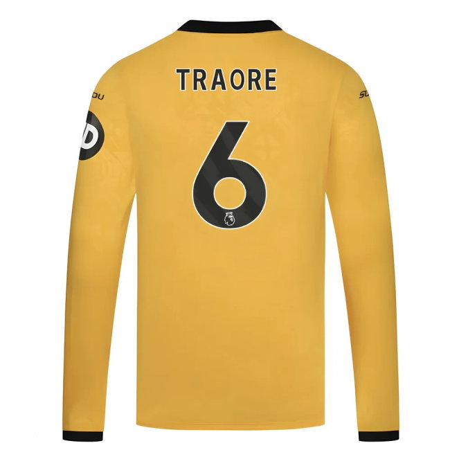 2025-2026 Wolves Long Sleeve Home Shirt (Traore 6)-SoccerKits Hub | Buy Soccer Jerseys Online