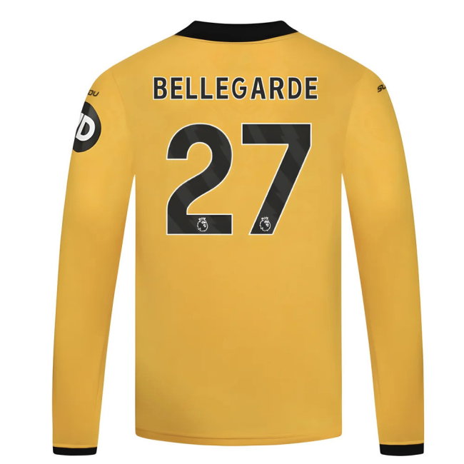 2025-2026 Wolves Long Sleeve Home Shirt - Kids (Bellegarde 27)-SoccerKits Hub | Buy Soccer Jerseys Online