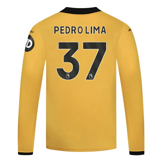 2025-2026 Wolves Long Sleeve Home Shirt - Kids (Pedro Lima 37)-SoccerKits Hub | Buy Soccer Jerseys Online