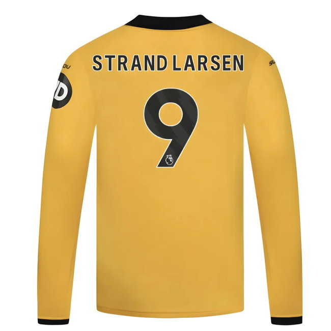 2025-2026 Wolves Long Sleeve Home Shirt - Kids (Strand Larsen 9)-SoccerKits Hub | Buy Soccer Jerseys Online