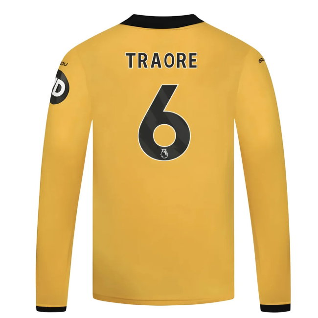 2025-2026 Wolves Long Sleeve Home Shirt - Kids (Traore 6)-SoccerKits Hub | Buy Soccer Jerseys Online