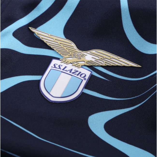 2026-2027 Lazio Pre-Match Hooded Walkout Jacket (Dark Navy)-SoccerKits Hub | Buy Soccer Jerseys Online