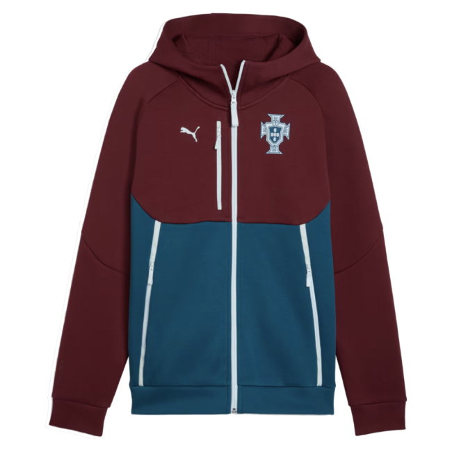 2026-2027 Portugal PumaTECH FZ Hoody (Ruby)-SoccerKits Hub | Buy Soccer Jerseys Online