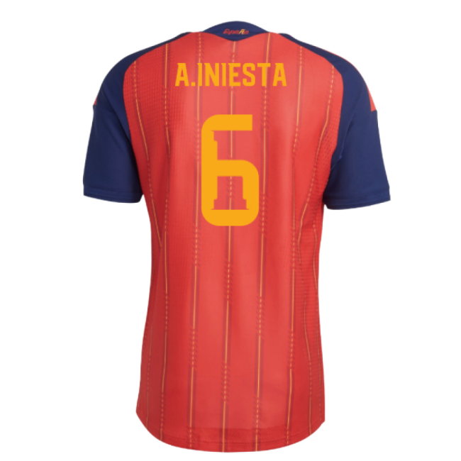 2026-2027 Spain Authentic Home Shirt (A.Iniesta 6)-SoccerKits Hub | Buy Soccer Jerseys Online