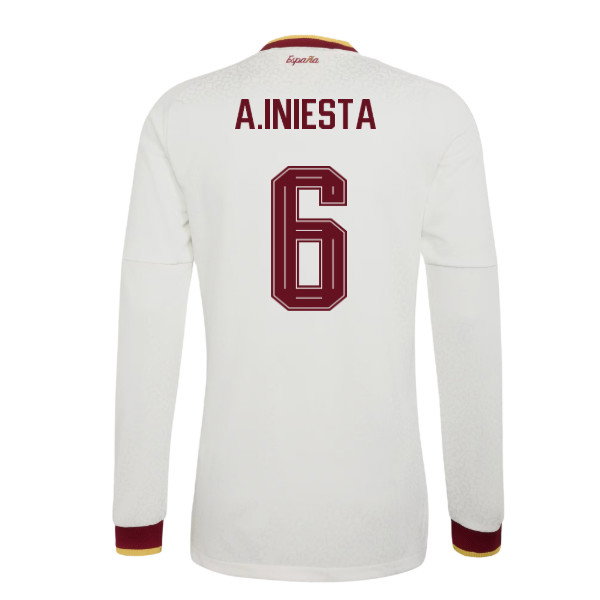 2026-2027 Spain Authentic Long Sleeves Away Shirt (A.Iniesta 6)-SoccerKits Hub | Buy Soccer Jerseys Online