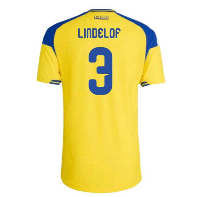 2026-2027 Sweden Authentic Home Shirt (Lindelof 3)-SoccerKits Hub | Buy Soccer Jerseys Online