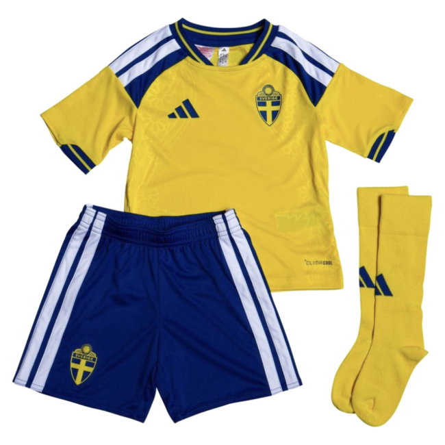 2026-2027 Sweden Home Mini Kit (Bergvall 7)-SoccerKits Hub | Buy Soccer Jerseys Online
