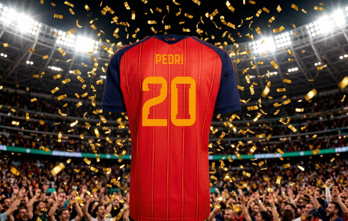 Spain #20 Pedri World Cup winner jersey