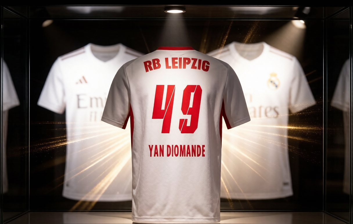 Leipzig Diomande 49 collector shirt before Real Madrid move