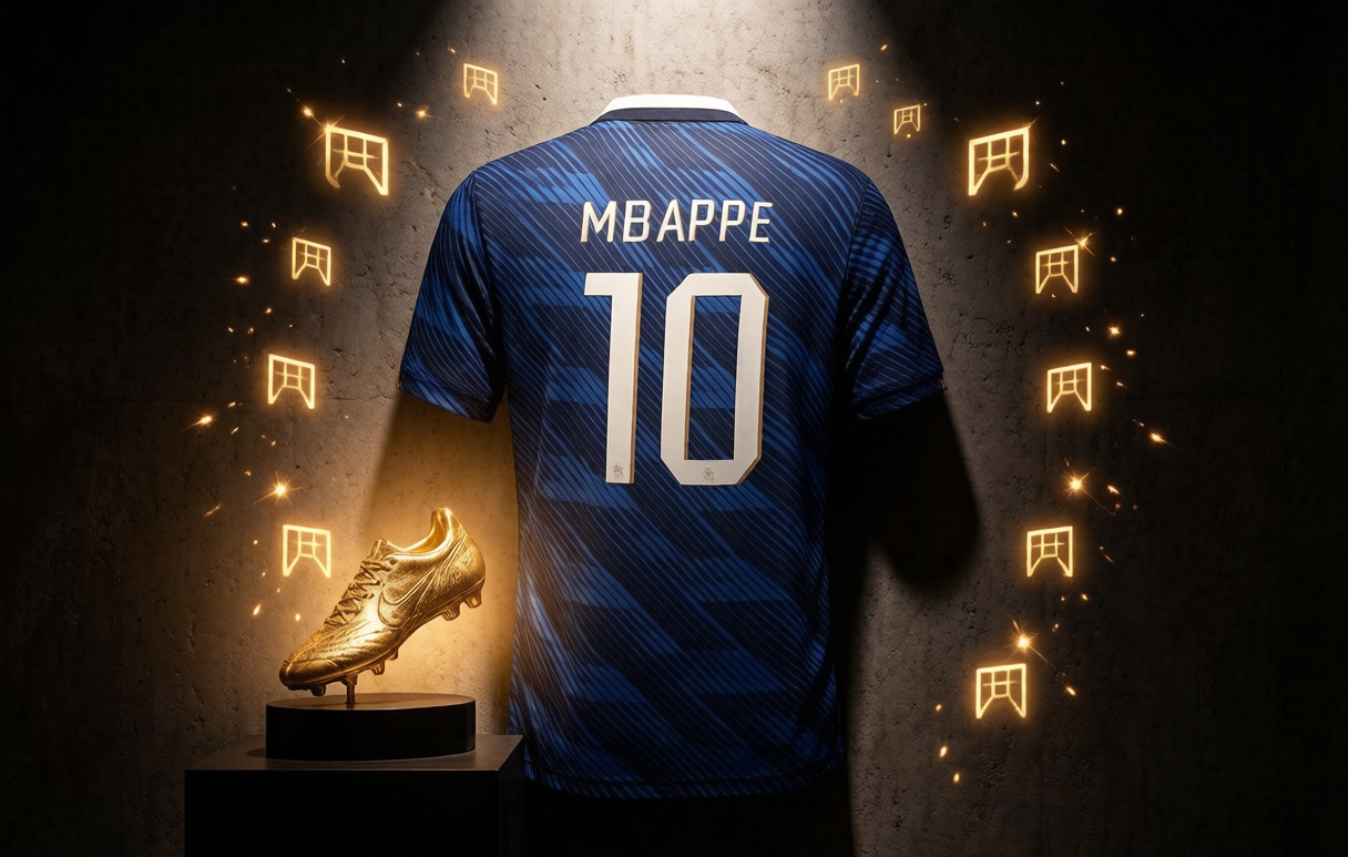 France Mbappe 10 World Cup Golden Boot jersey