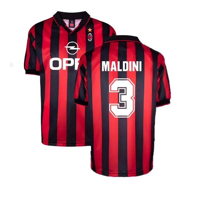 AC Milan 1996 Home Retro Shirt (MALDINI 3)-SoccerKits Hub | Buy Soccer Jerseys Online
