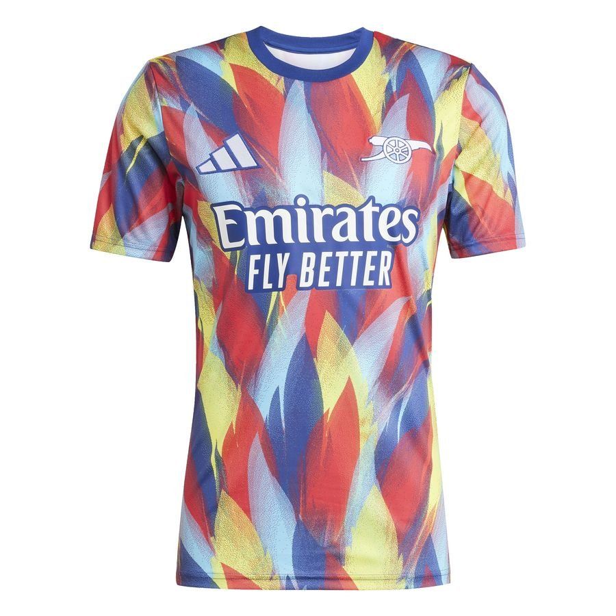 Arsenal Training T-Shirt Pre Match - Victory Blue/Pure Ruby/Bright Yellow - Men's-SoccerKits Hub | Buy Soccer Jerseys Online