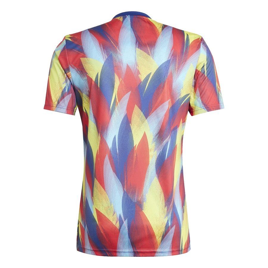 Arsenal Training T-Shirt Pre Match - Victory Blue/Pure Ruby/Bright Yellow - Men's-SoccerKits Hub | Buy Soccer Jerseys Online
