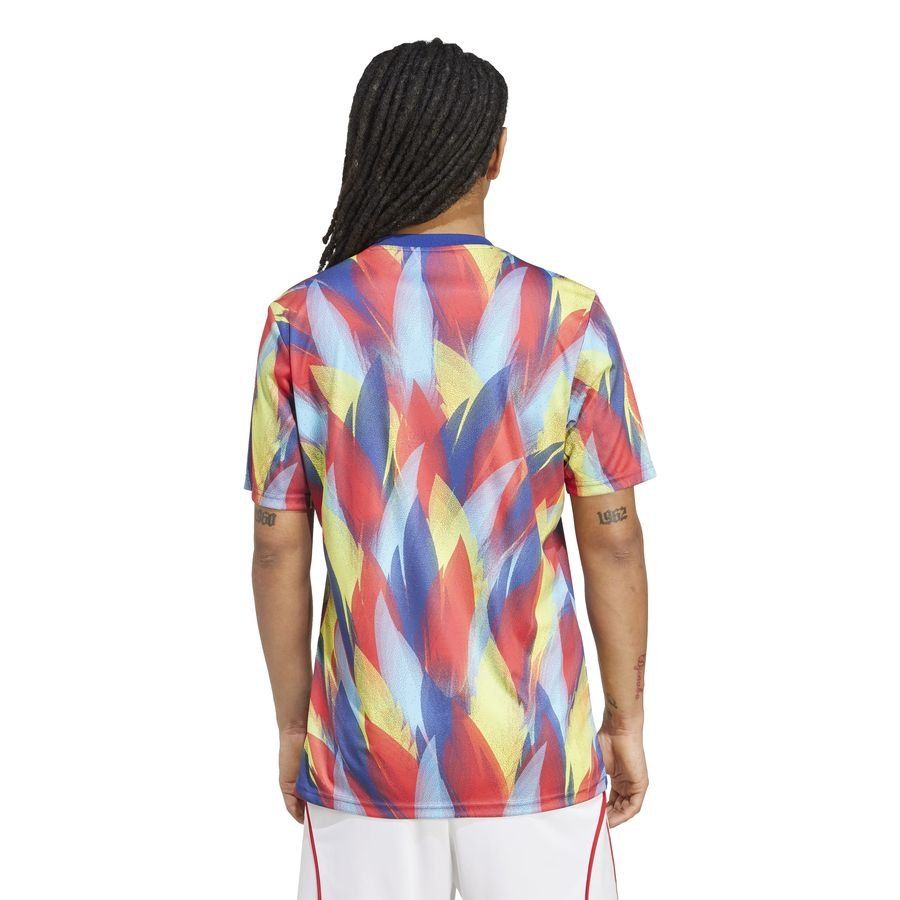 Arsenal Training T-Shirt Pre Match - Victory Blue/Pure Ruby/Bright Yellow - Men's-SoccerKits Hub | Buy Soccer Jerseys Online