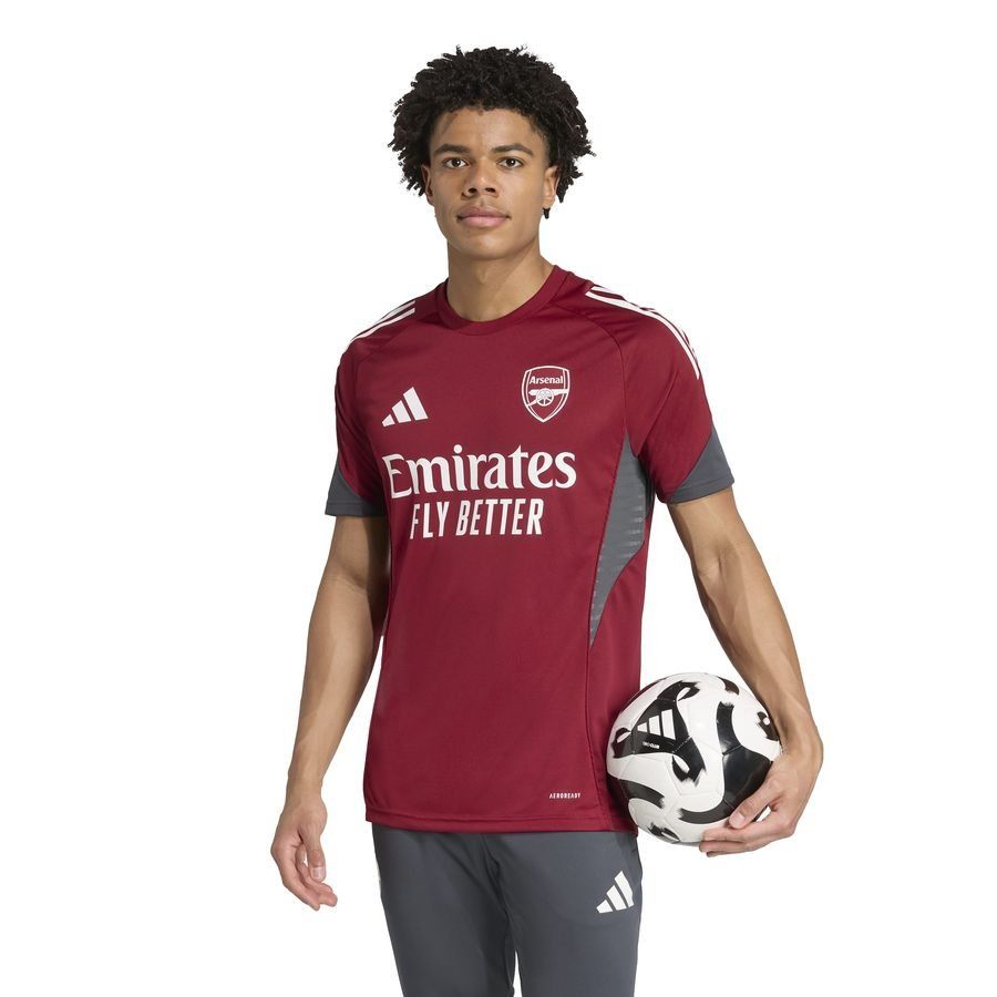 Arsenal Training T-Shirt Tiro 25 EU - Collegiate Burgundy/Dark Grey - Men's-SoccerKits Hub | Buy Soccer Jerseys Online