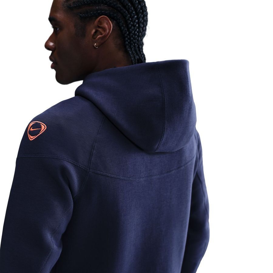 Barcelona Hoodie NSW Tech Fleece FZ Windrunner 3rd - Midnight Navy/Bright Mango - Men's-SoccerKits Hub | Buy Soccer Jerseys Online