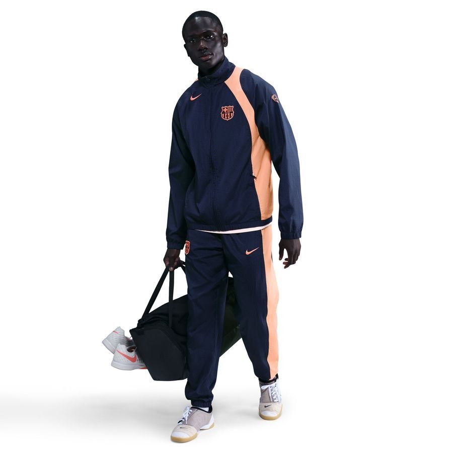Barcelona Track Jacket T90 Woven GX 3rd - Midnight Navy/Bright Mango - Men's-SoccerKits Hub | Buy Soccer Jerseys Online
