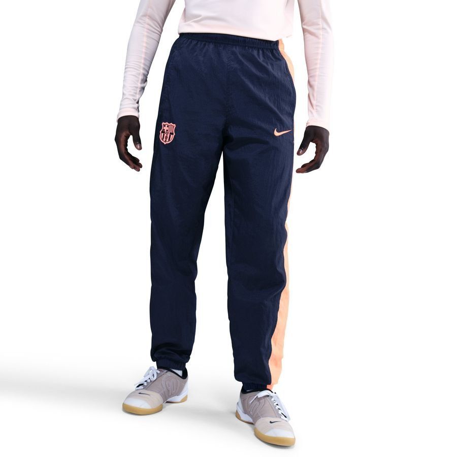 Barcelona Track Pants T90 Woven 3rd - Midnight Navy/Bright Mango - Men's-SoccerKits Hub | Buy Soccer Jerseys Online