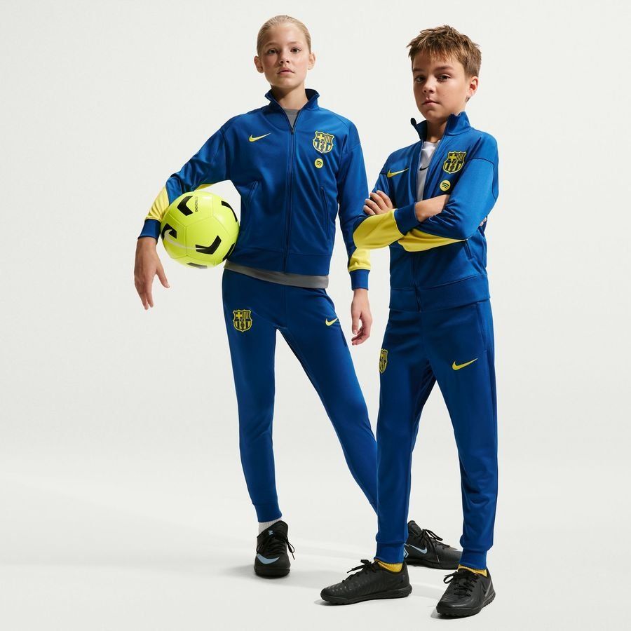 Barcelona Tracksuit Dri-FIT Strike - Gym Blue/Opti Yellow Kids-SoccerKits Hub | Buy Soccer Jerseys Online