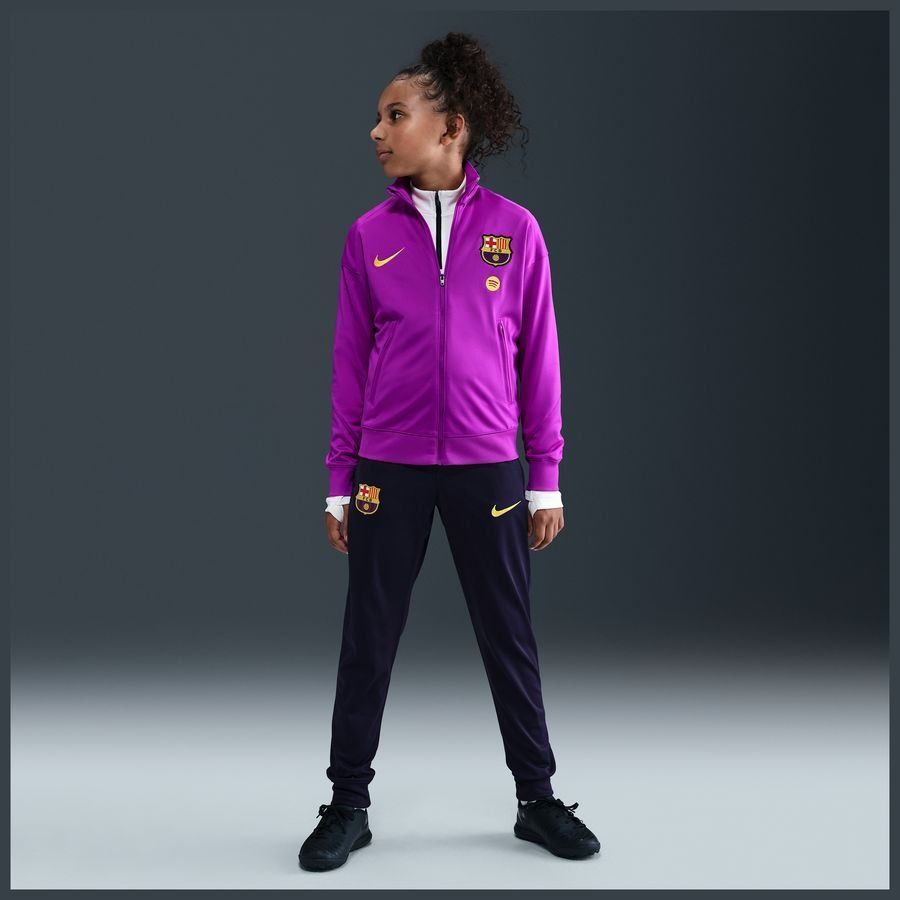 Barcelona Tracksuit Dri-FIT Strike - Vivid Purple/Midwest Gold Kids-SoccerKits Hub | Buy Soccer Jerseys Online