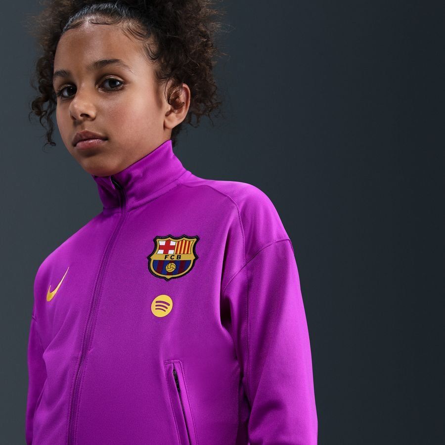Barcelona Tracksuit Dri-FIT Strike - Vivid Purple/Midwest Gold Kids-SoccerKits Hub | Buy Soccer Jerseys Online