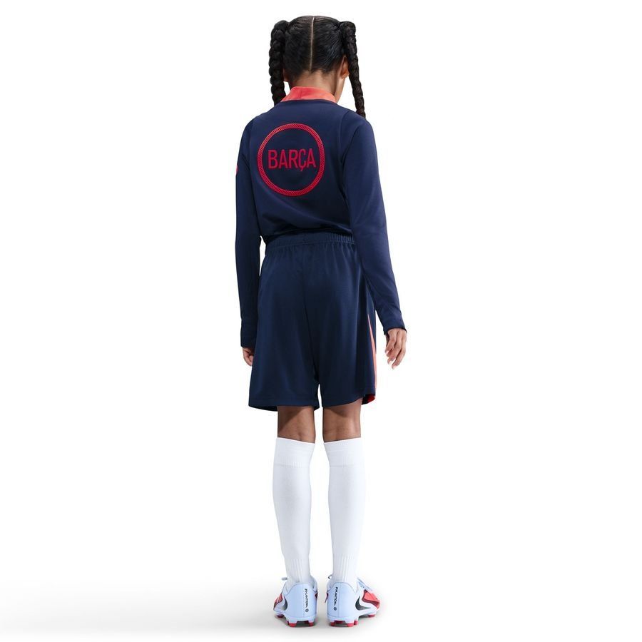 Barcelona Training Shorts Dri-FIT Strike 3rd - Midnight Navy/Bright Mango Kids-SoccerKits Hub | Buy Soccer Jerseys Online