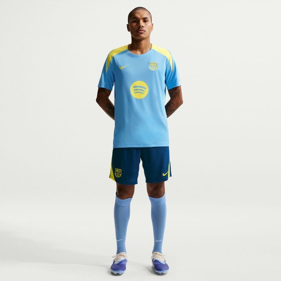 Barcelona Training Shorts Dri-FIT Strike - Gym Blue/Opti Yellow - Men's-SoccerKits Hub | Buy Soccer Jerseys Online