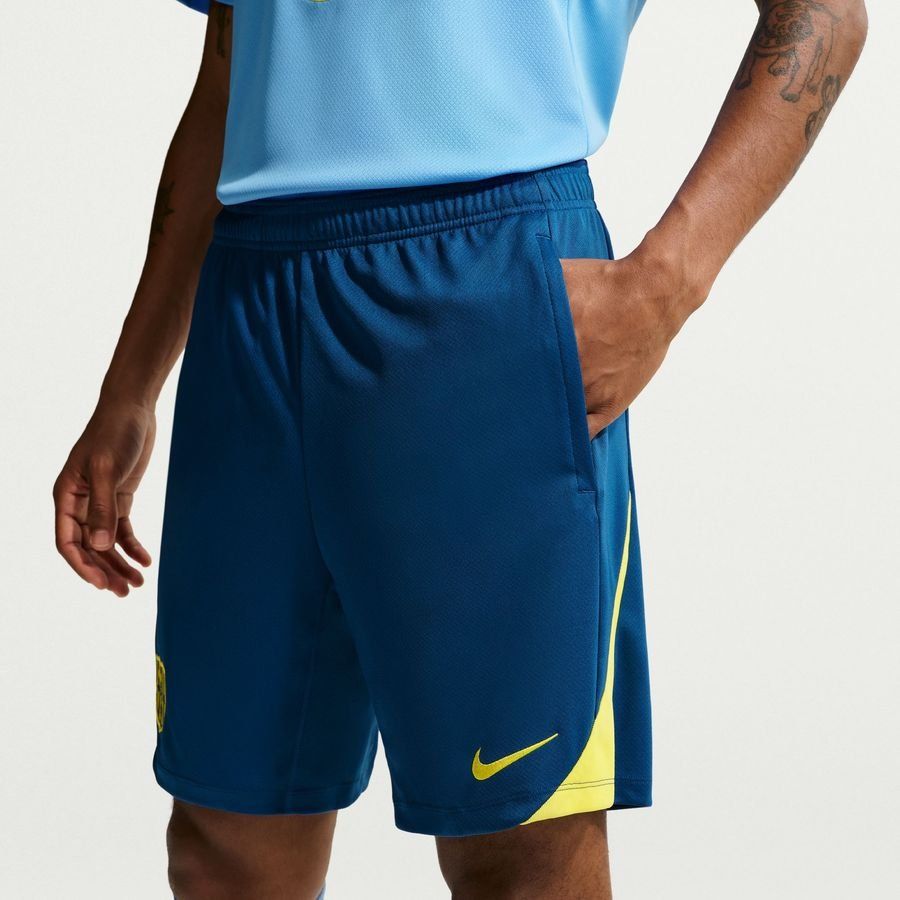 Barcelona Training Shorts Dri-FIT Strike - Gym Blue/Opti Yellow - Men's-SoccerKits Hub | Buy Soccer Jerseys Online