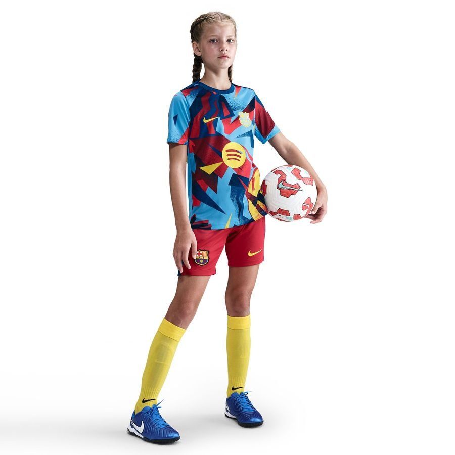 Barcelona Training T-Shirt Dri-FIT Academy Pro Pre Match 4th - University Blue/Opti Yellow Kids-SoccerKits Hub | Buy Soccer Jerseys Online