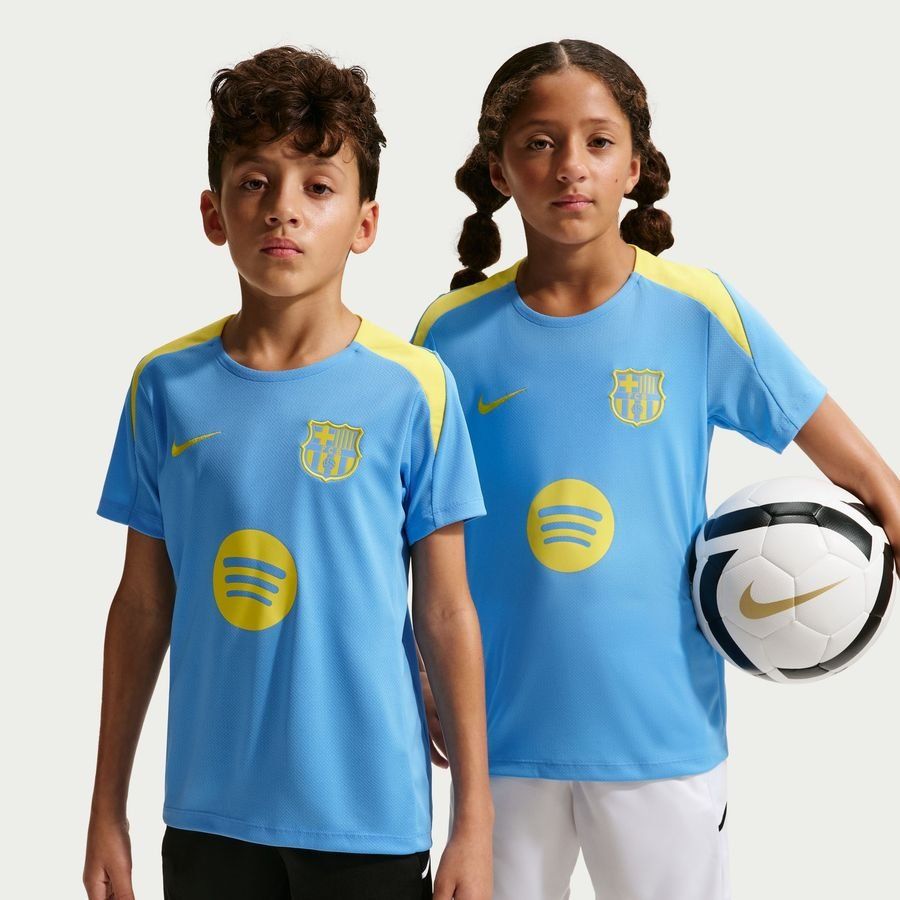 Barcelona Training T-Shirt Dri-FIT Strike - University Blue/Opti Yellow Kids-SoccerKits Hub | Buy Soccer Jerseys Online