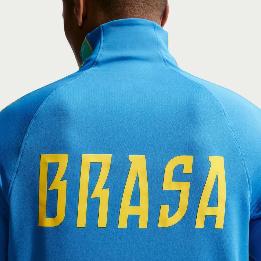 Brazil Training Shirt Dri-FIT Strike Drill World Cup 2026 - Photo Blue/Light Menta/Midwest Gold - Men's-SoccerKits Hub | Buy Soccer Jerseys Online