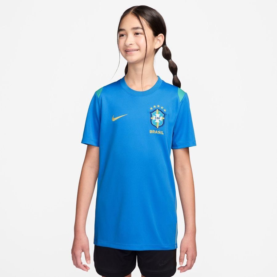 Brazil Training T-Shirt Dri-FIT Academy Pro World Cup 2026 - Photo Blue/Light Menta/Midwest Gold Kids-SoccerKits Hub | Buy Soccer Jerseys Online