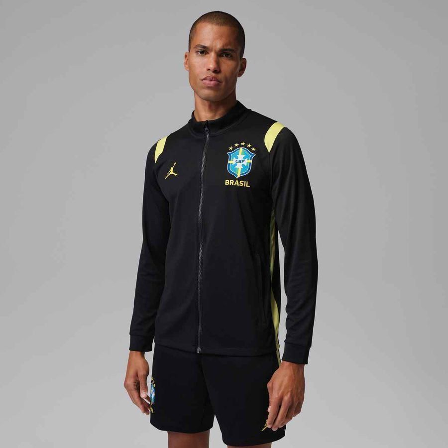 Brazil X Jordan Track Jacket Dri-FIT Academy Pro World Cup 2026 - Black/Yellow/Light Menta - Men's-SoccerKits Hub | Buy Soccer Jerseys Online