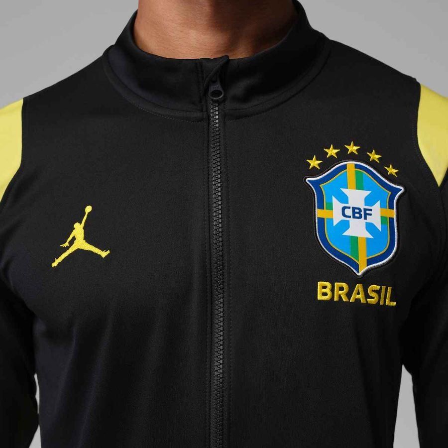 Brazil X Jordan Track Jacket Dri-FIT Academy Pro World Cup 2026 - Black/Yellow/Light Menta - Men's-SoccerKits Hub | Buy Soccer Jerseys Online