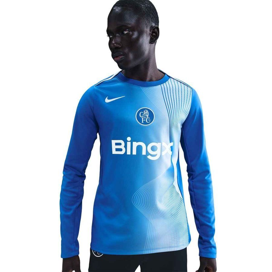 Chelsea Training T-Shirt Dri-FIT Academy Pro Pre Match 3rd - Game Royal/Field Silver Long Sleeves - Men's-SoccerKits Hub | Buy Soccer Jerseys Online