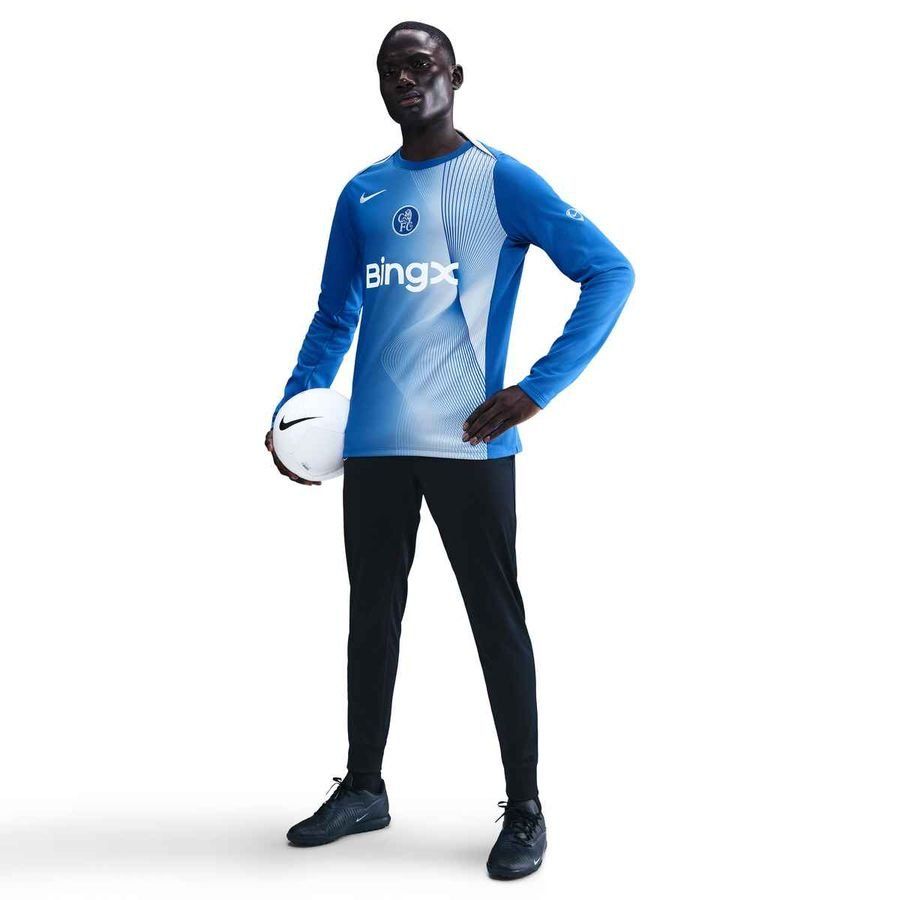 Chelsea Training T-Shirt Dri-FIT Academy Pro Pre Match 3rd - Game Royal/Field Silver Long Sleeves - Men's-SoccerKits Hub | Buy Soccer Jerseys Online