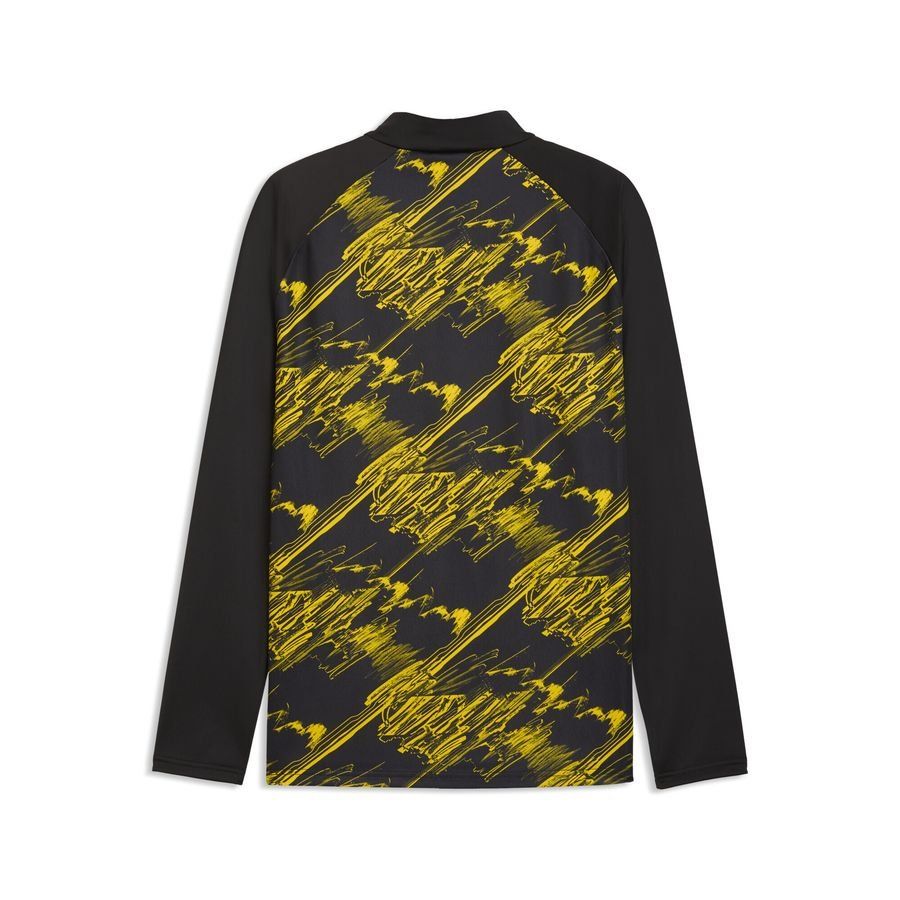 Dortmund Training Shirt Pre Match 1/4 Zip - PUMA Black/Faster Yellow - Men's-SoccerKits Hub | Buy Soccer Jerseys Online