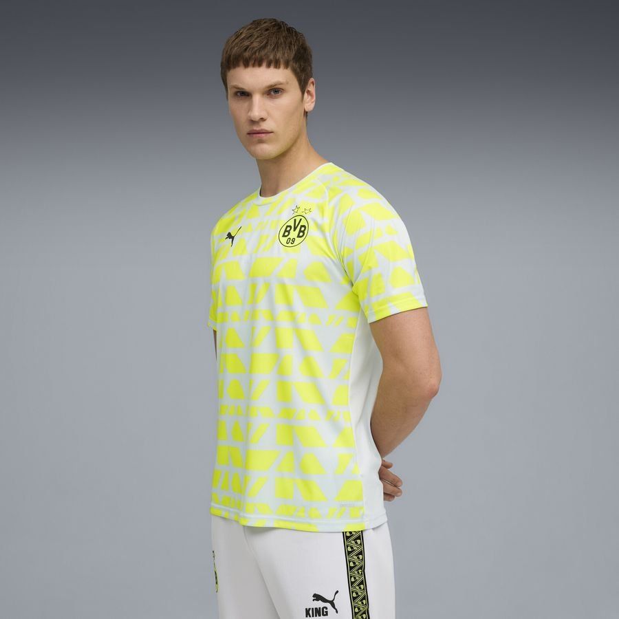 Dortmund Training T-Shirt Pre Match - Yellow Alert/Silver Metallic - Men's-SoccerKits Hub | Buy Soccer Jerseys Online