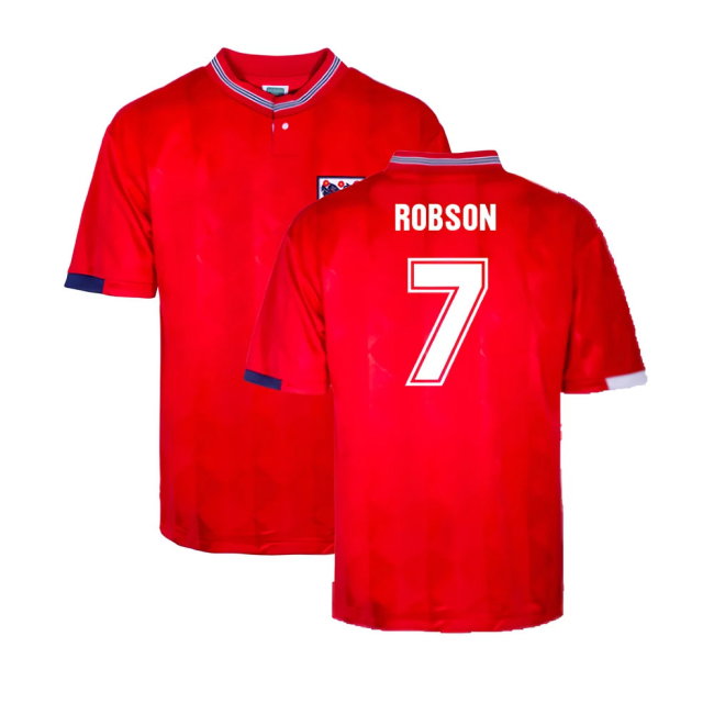 England 1989 Away Retro Shirt (Robson 7)-SoccerKits Hub | Buy Soccer Jerseys Online