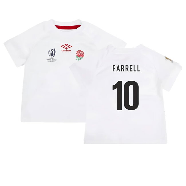 England RWC 2023 Home Replica Rugby Baby Kit (Farrell 10)-SoccerKits Hub | Buy Soccer Jerseys Online