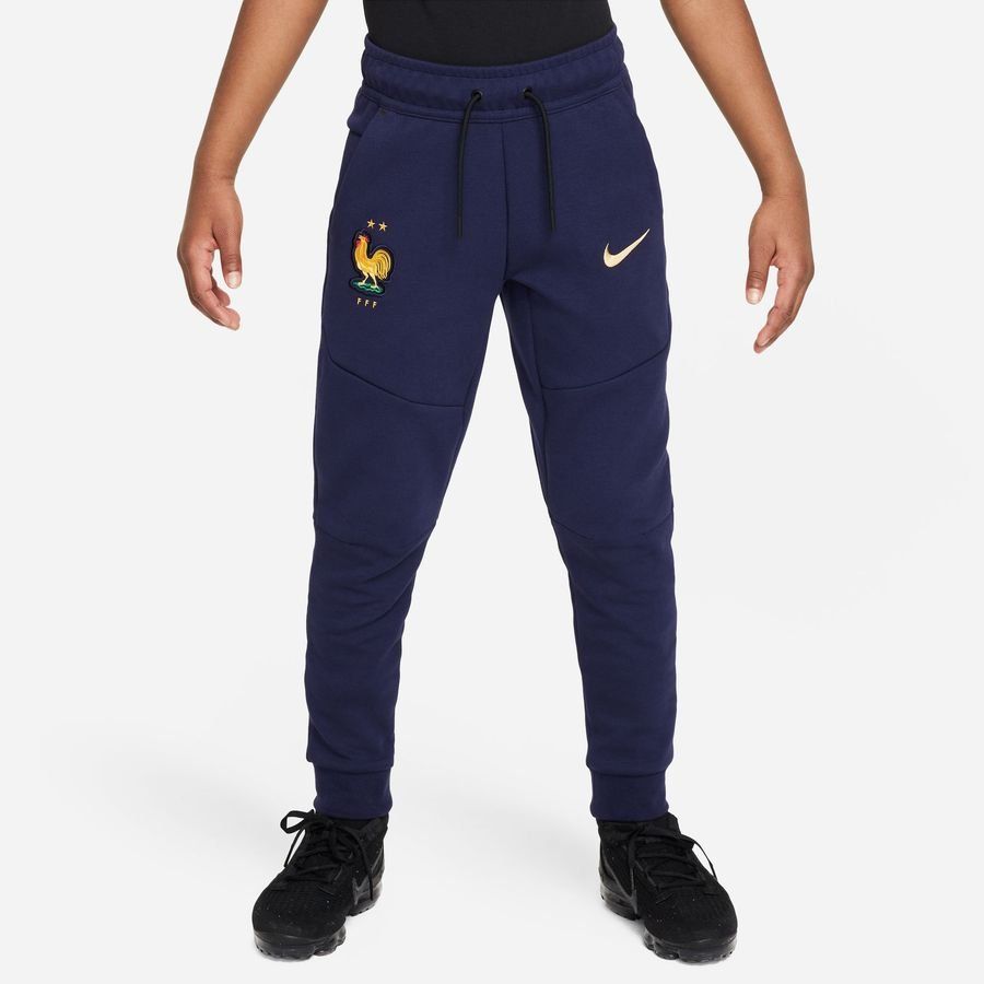 France Sweatpants NSW Tech Fleece - Blackened Blue/Club Gold Kids-SoccerKits Hub | Buy Soccer Jerseys Online