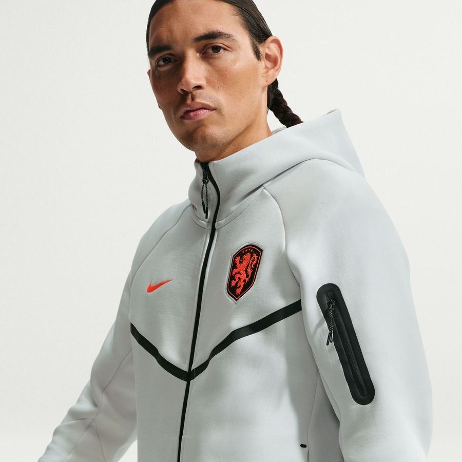 Holland Hoodie NSW Tech Fleece FZ World Cup 2026 - Photon Dust/Hyper Crimson/Black - Men's-SoccerKits Hub | Buy Soccer Jerseys Online