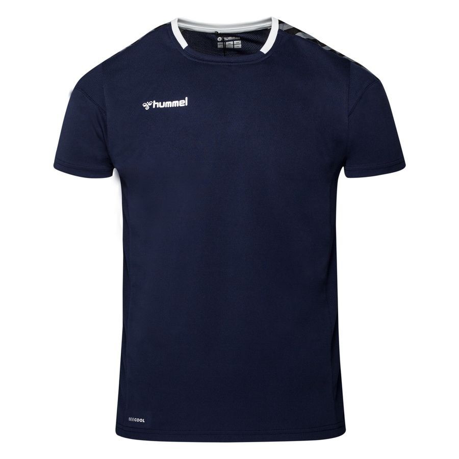 Hummel Playershirt Authentic Poly - Marine/White Kids-SoccerKits Hub | Buy Soccer Jerseys Online