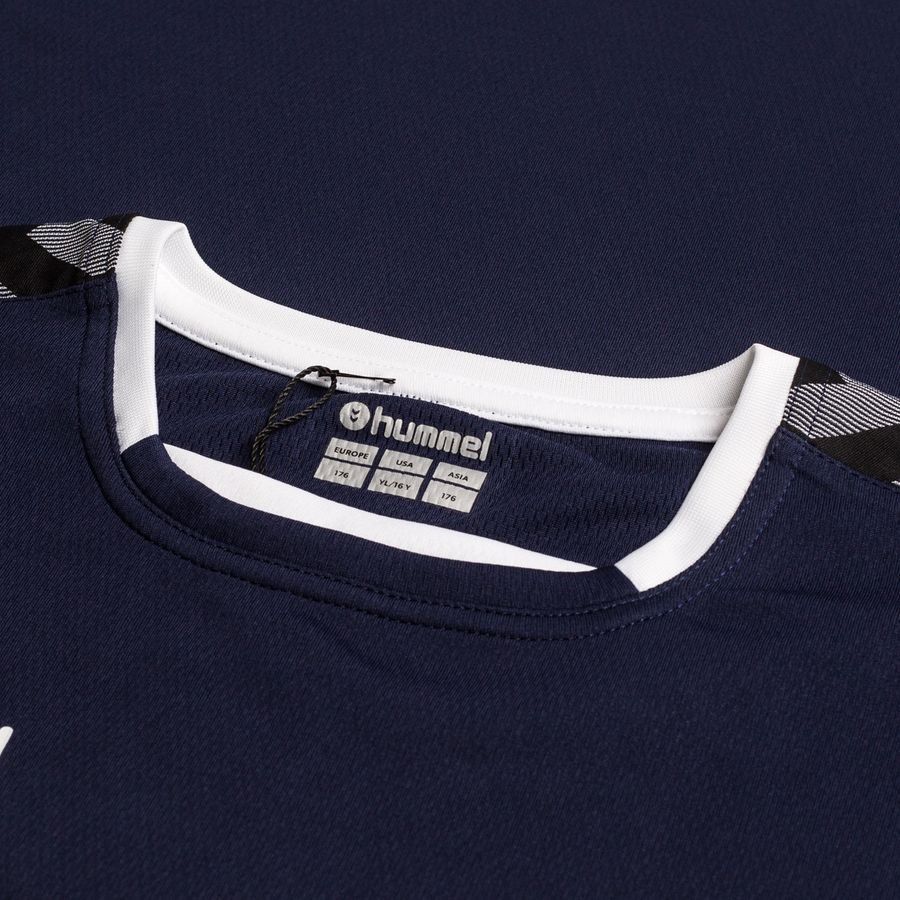 Hummel Playershirt Authentic Poly - Marine/White Kids-SoccerKits Hub | Buy Soccer Jerseys Online