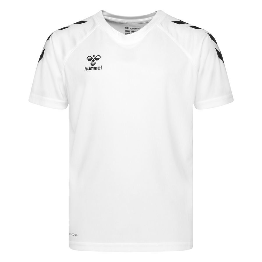 Hummel Playershirt Core - White/Black Kids-SoccerKits Hub | Buy Soccer Jerseys Online
