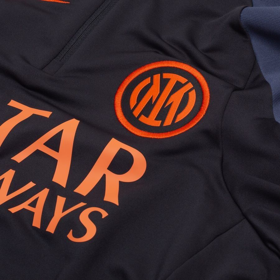 Inter Training Shirt Dri-FIT Strike Drill 3rd - Black/Thunder Blue/Safety Orange - Men's-SoccerKits Hub | Buy Soccer Jerseys Online